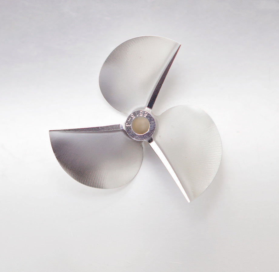 TFL RC Boat CNC Aluminum Three Blades Propeller 1.6 Pitch, 6.35mm shaft,Diameter 65mm