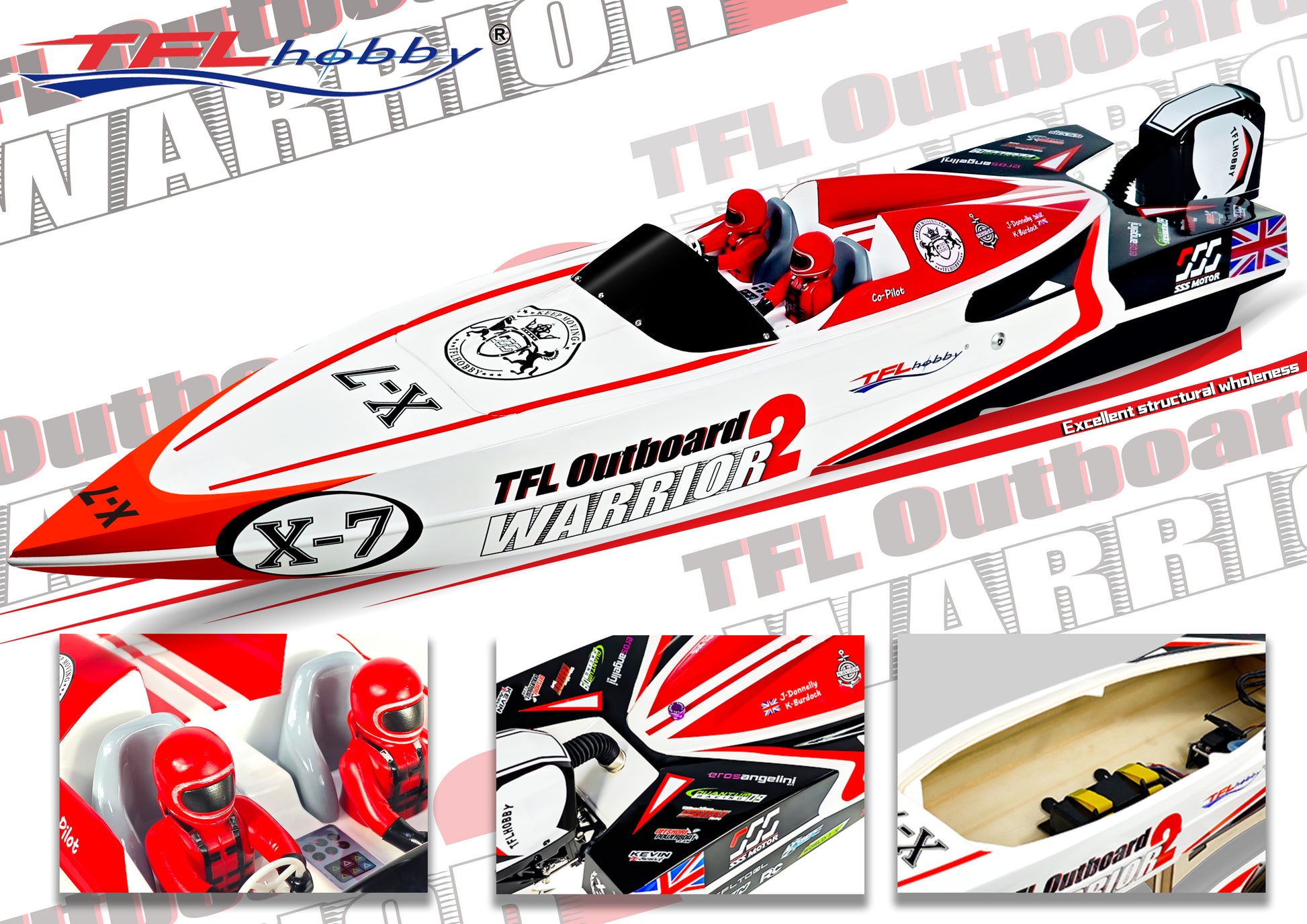 TFL rc Boat 1148 WARRIOR2 Brushless Motors High-speed Racing Boat for Adults and Kids ARTR