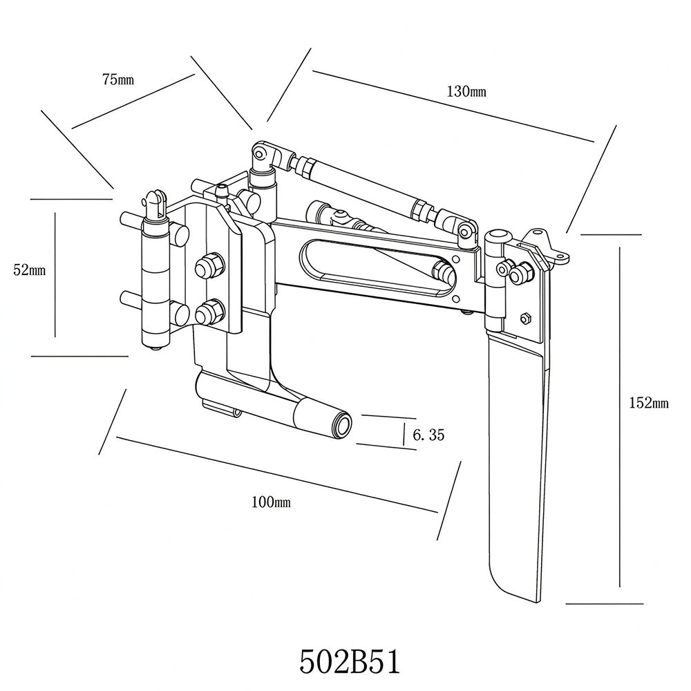 TFL Gas RC Boat Parts Left Rudder Assembly