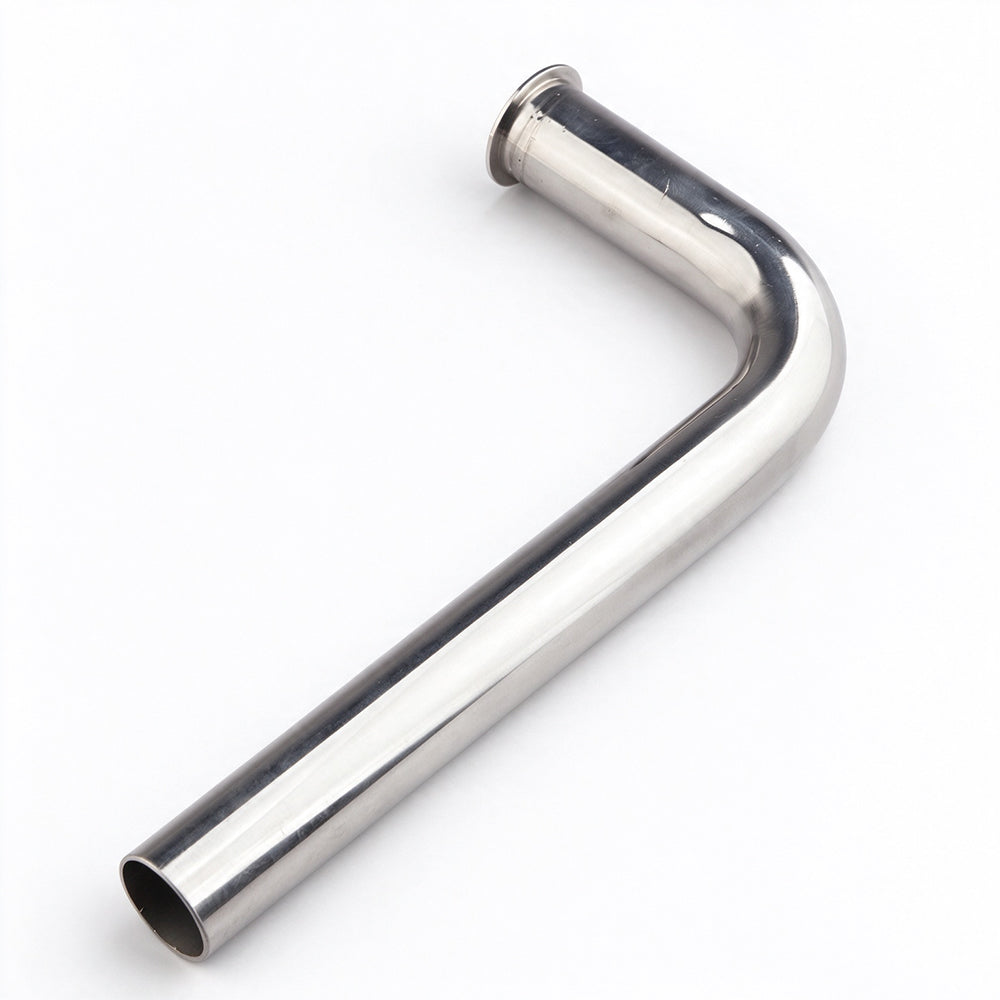 TFL Gas RC Boat Parts 22mm Diameter 90°/100°/105° L Bend Pipe, Stainless Steel 190mm With Flange Joint, Exhaust Pipe