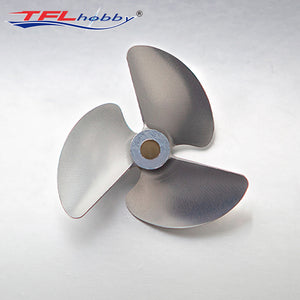 TFL O-Series RC  Boat CNC Aluminum Three Blades Propeller 1.4/1.7 Pitch, 4/4.76/6.35mm shaft，Diameter 34/48/50/52/58mm