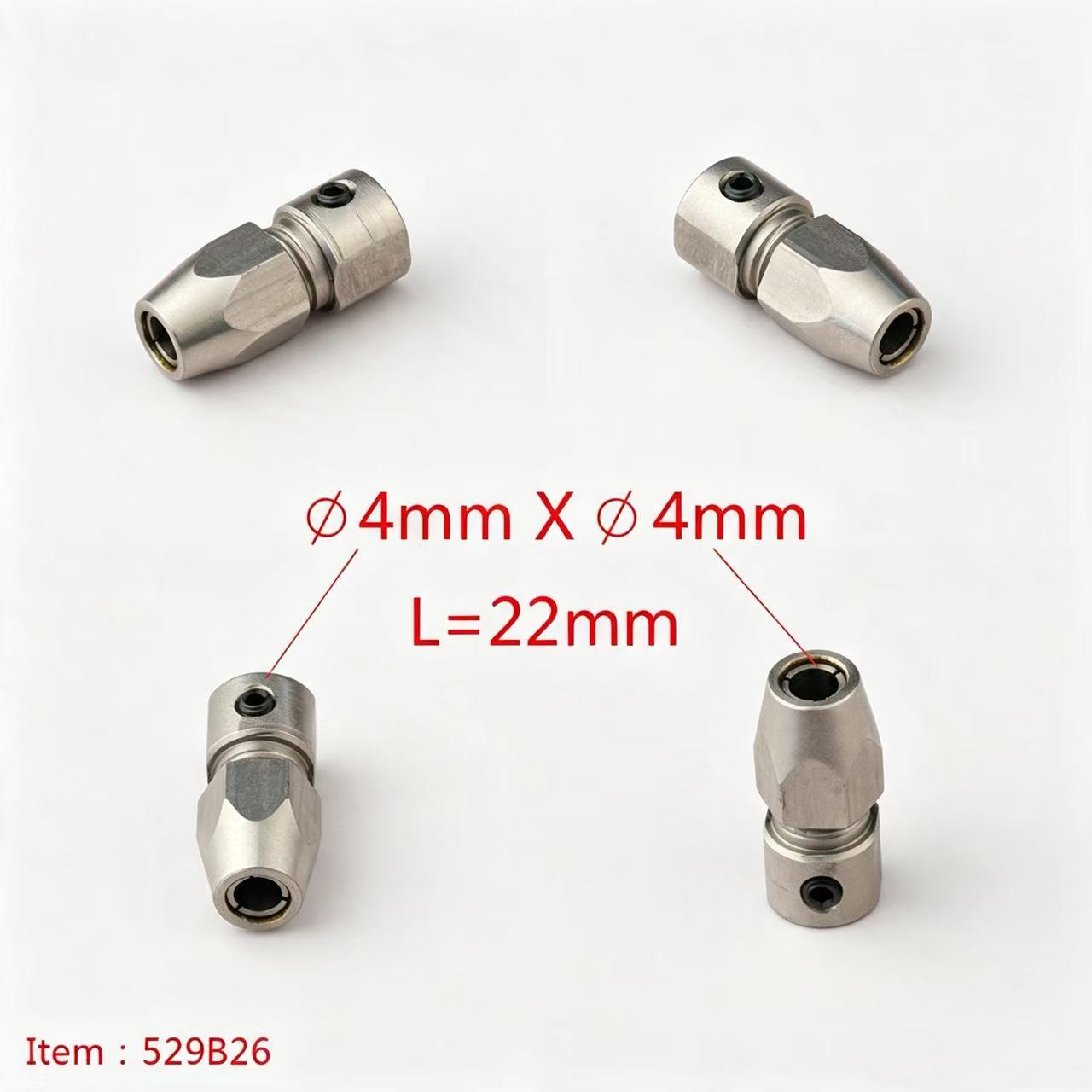 TFL RC BOAT PARTS Flexible Shaft Coupler, 4mm Motor Shaft Lock Connector