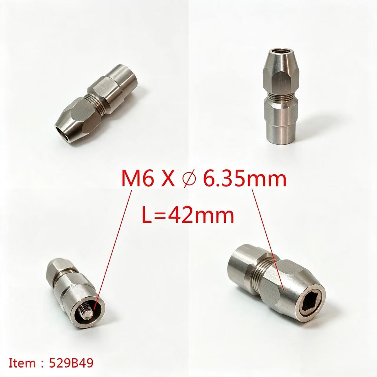 TFL RC BOAT PARTS Flexible Shaft Coupler,6mm Motor Shaft Lock Connector