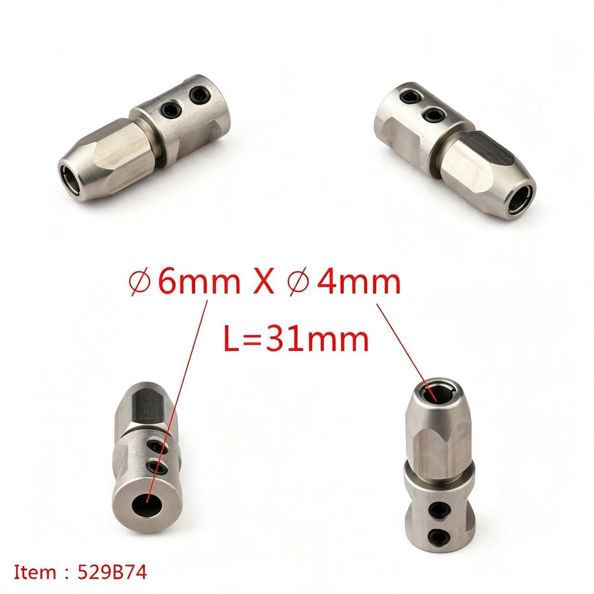 TFL RC BOAT PARTS Flexible Shaft Coupler,6mm Motor Shaft Lock Connector