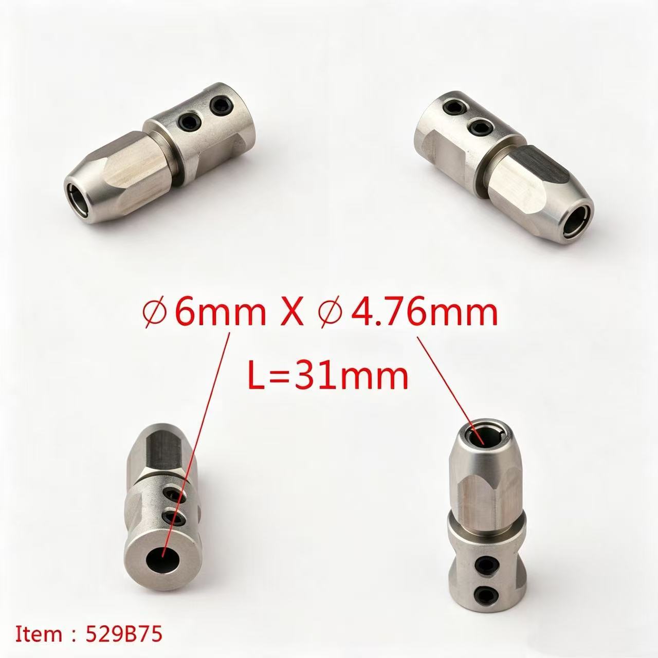 TFL RC BOAT PARTS Flexible Shaft Coupler,6mm Motor Shaft Lock Connector