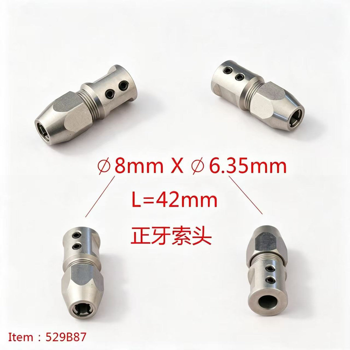TFL RC BOAT PARTS Flexible Shaft Coupler, 8-10mm Motor Shaft Lock Connector