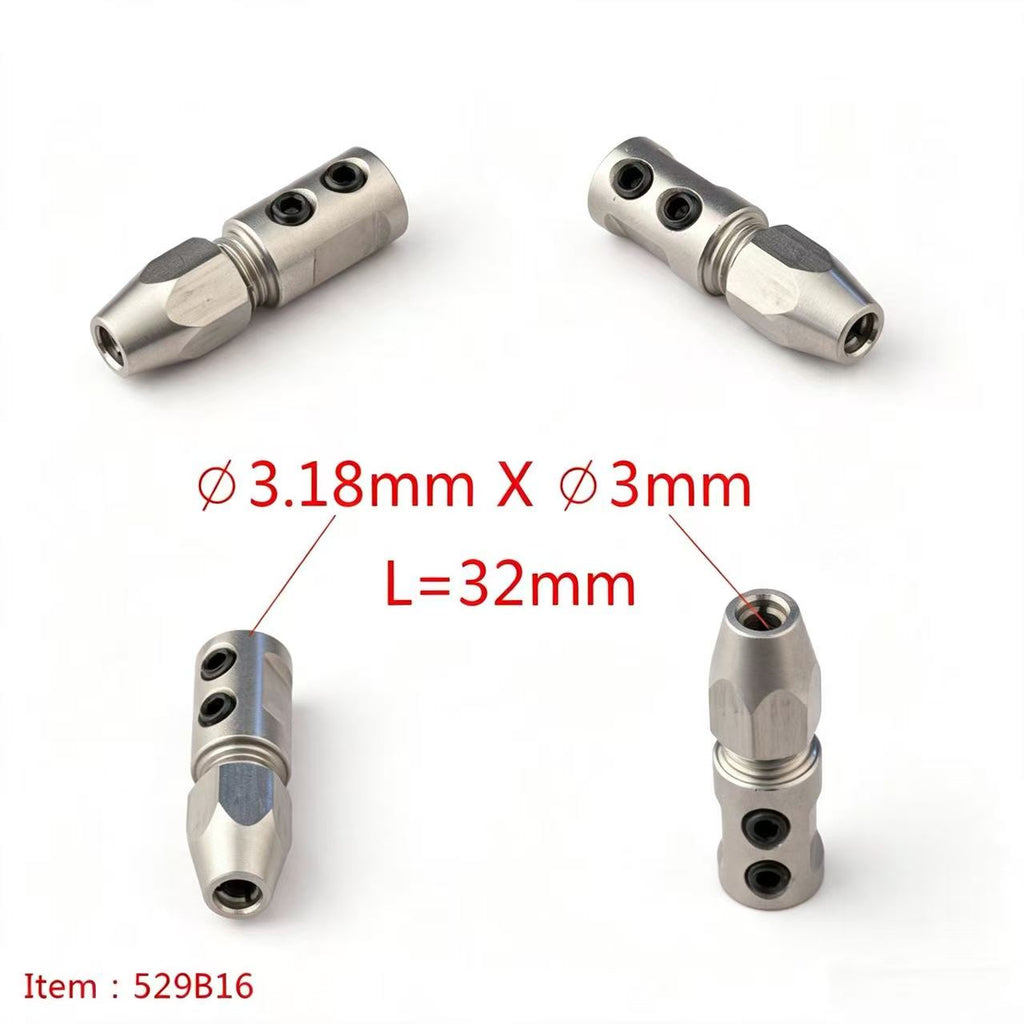 TFL RC BOAT PARTS 3-3.18mm Motor Shaft Multiple Specifications Shaft Coupler, Hard Shaft & Flexible Shaft Locking Connector