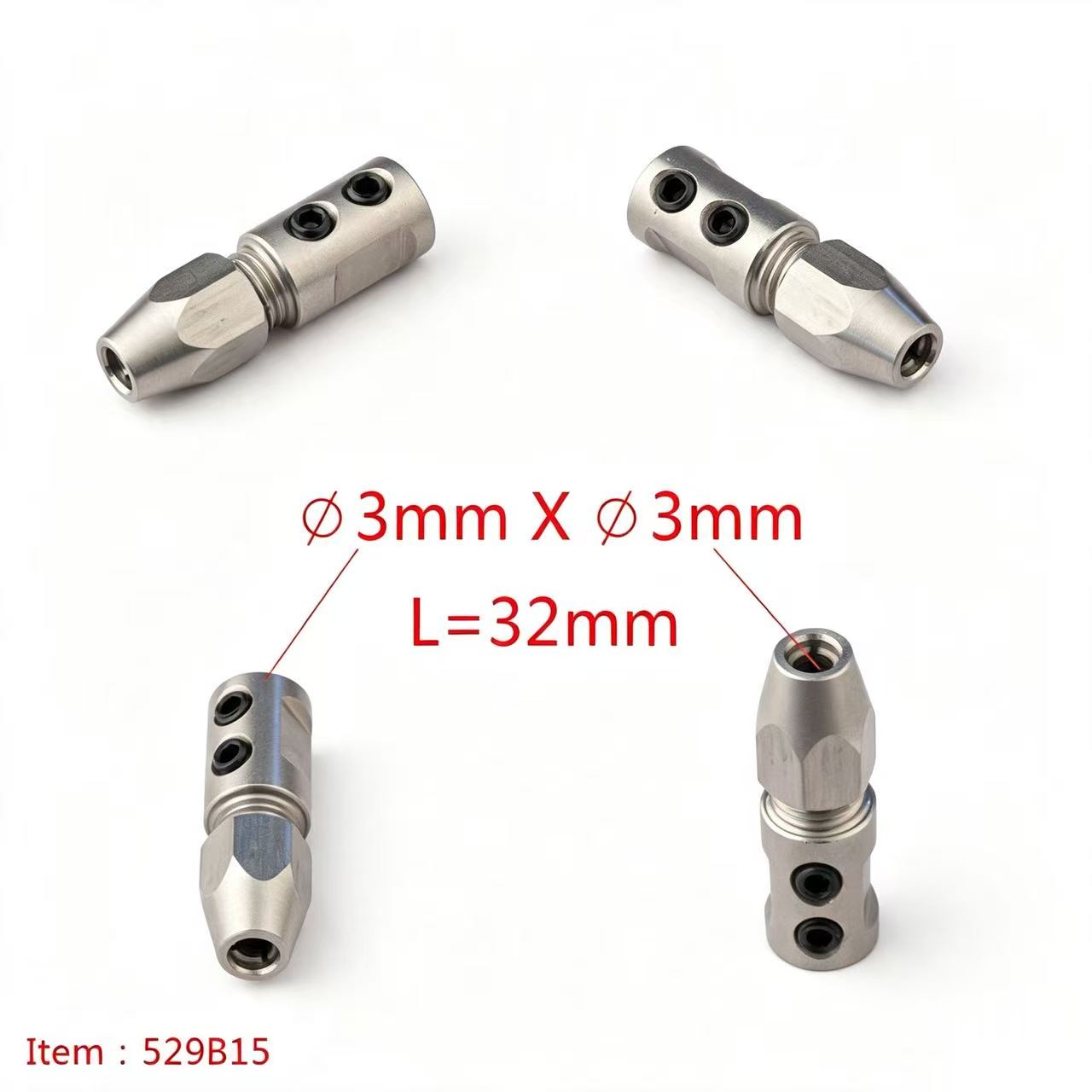 TFL RC BOAT PARTS 3-3.18mm Motor Shaft Multiple Specifications Shaft Coupler, Hard Shaft & Flexible Shaft Locking Connector