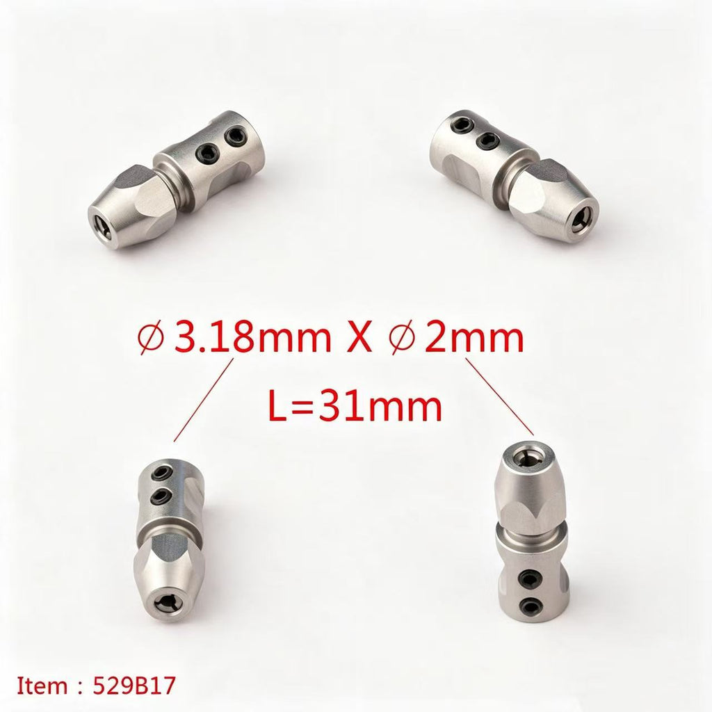 TFL RC BOAT PARTS 3-3.18mm Motor Shaft Multiple Specifications Shaft Coupler, Hard Shaft & Flexible Shaft Locking Connector