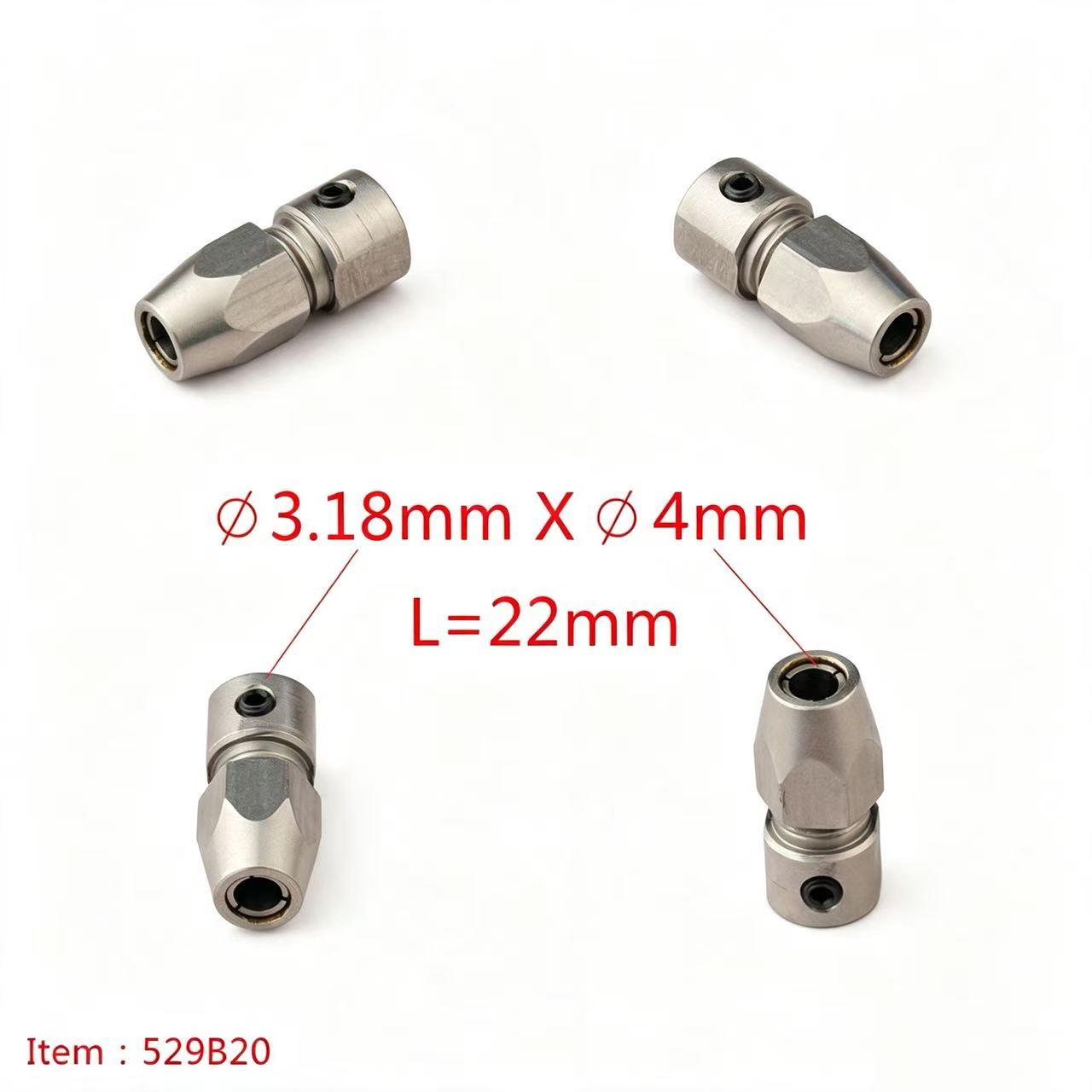 TFL RC BOAT PARTS 3-3.18mm Motor Shaft Multiple Specifications Shaft Coupler, Hard Shaft & Flexible Shaft Locking Connector