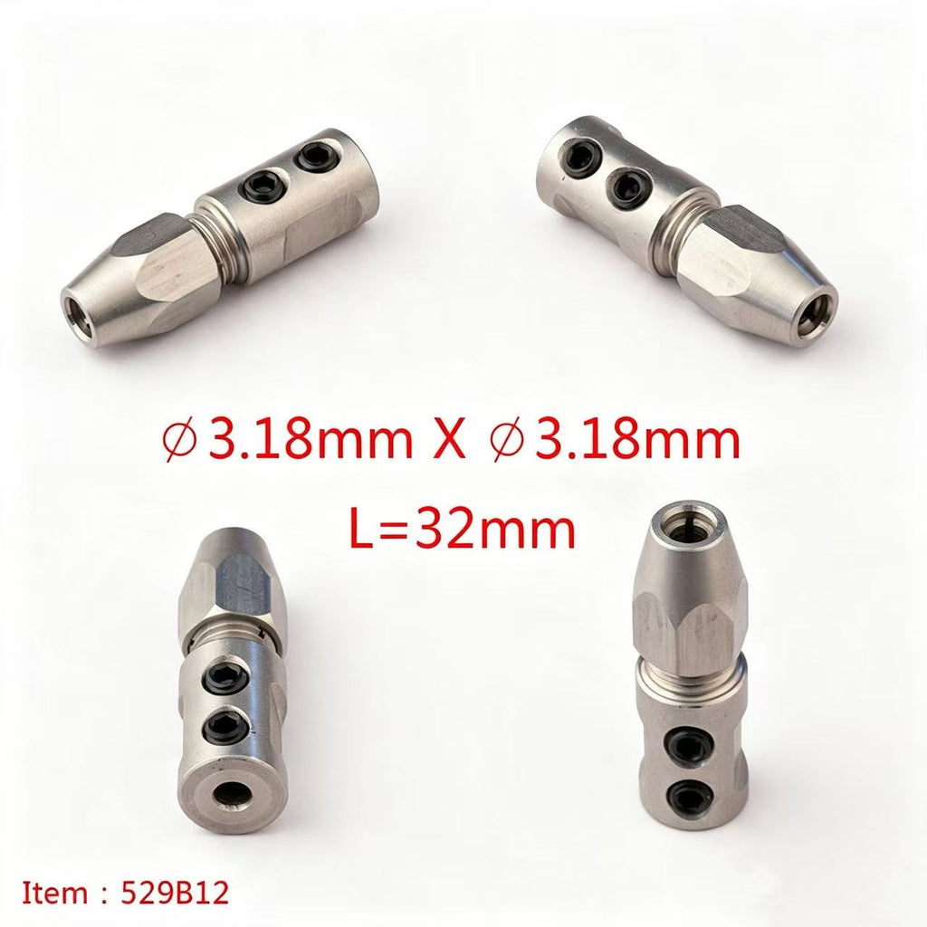 TFL RC BOAT PARTS 3-3.18mm Motor Shaft Multiple Specifications Shaft Coupler, Hard Shaft & Flexible Shaft Locking Connector