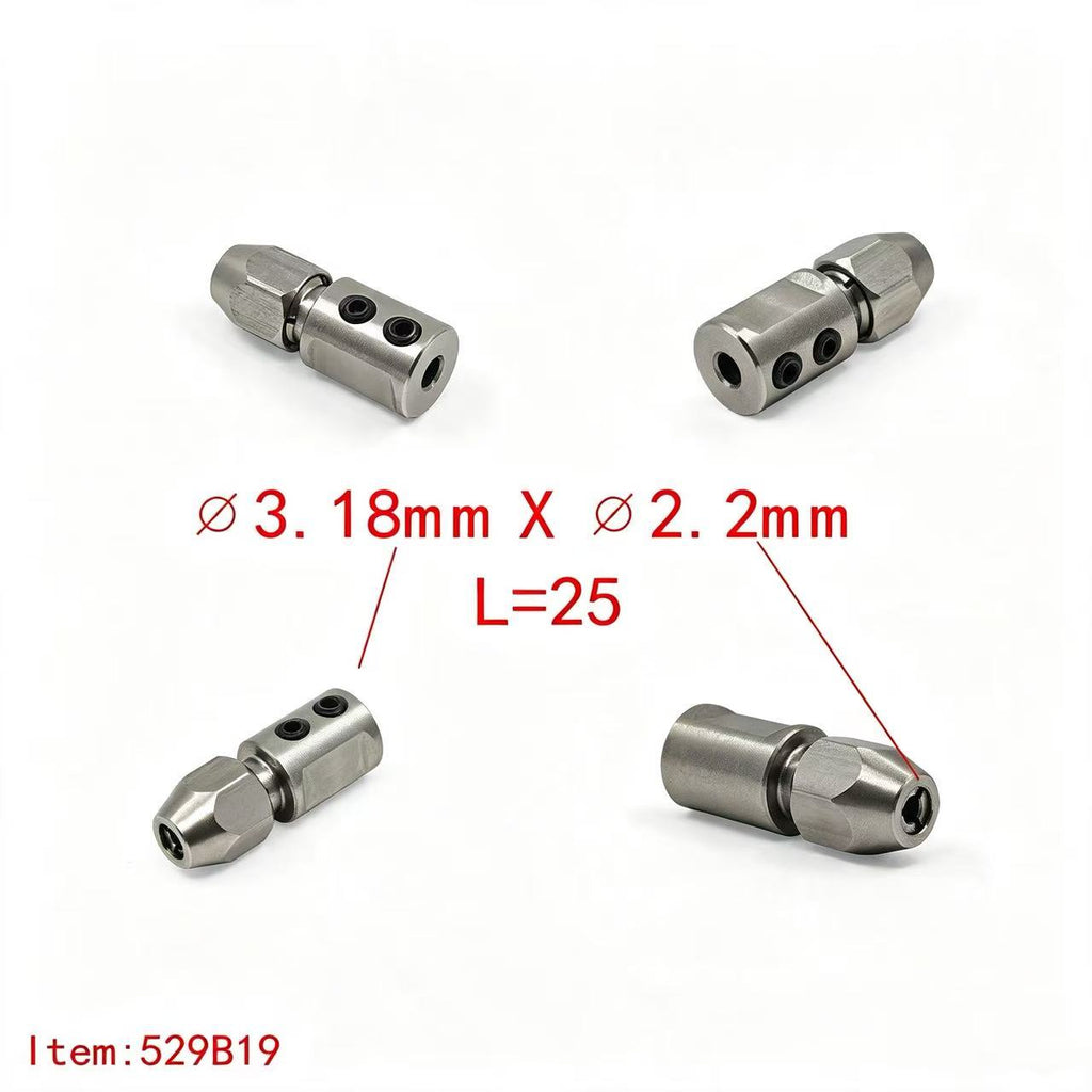 TFL RC BOAT PARTS 3-3.18mm Motor Shaft Multiple Specifications Shaft Coupler, Hard Shaft & Flexible Shaft Locking Connector