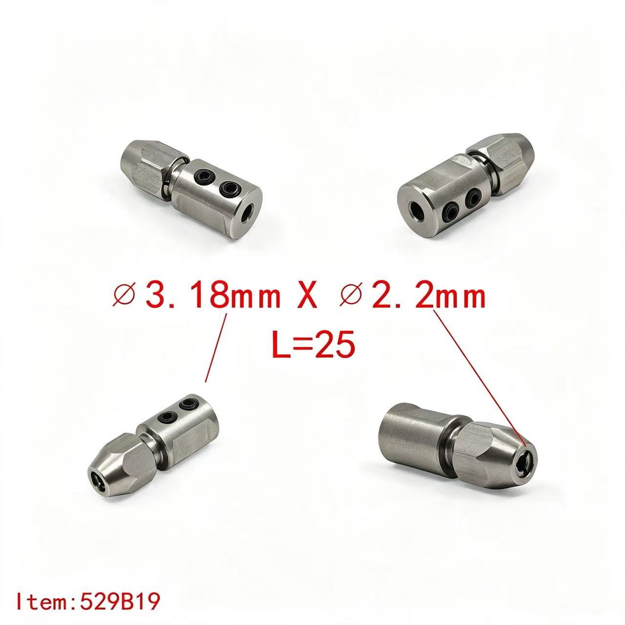 TFL RC BOAT PARTS 3-3.18mm Motor Shaft Multiple Specifications Shaft Coupler, Hard Shaft & Flexible Shaft Locking Connector