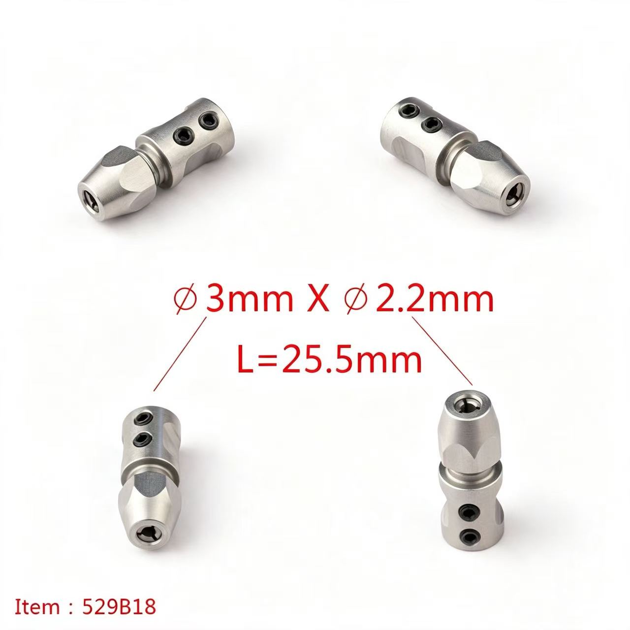 TFL RC BOAT PARTS 3-3.18mm Motor Shaft Multiple Specifications Shaft Coupler, Hard Shaft & Flexible Shaft Locking Connector