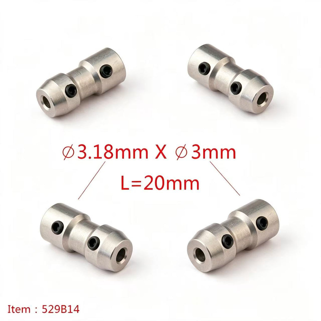 TFL RC BOAT PARTS 3-3.18mm Motor Shaft Multiple Specifications Shaft Coupler, Hard Shaft & Flexible Shaft Locking Connector